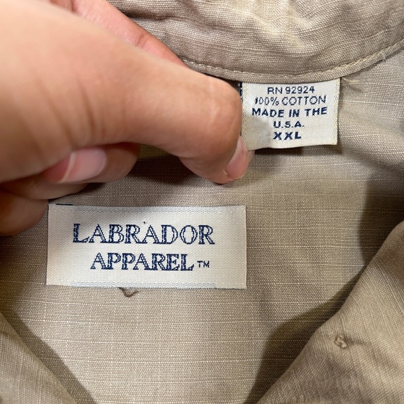 LABRADOR APPAREL Long Sleeve Tan Khaki Button Down Shirt Mens Size XXL - Picture 7 of 8